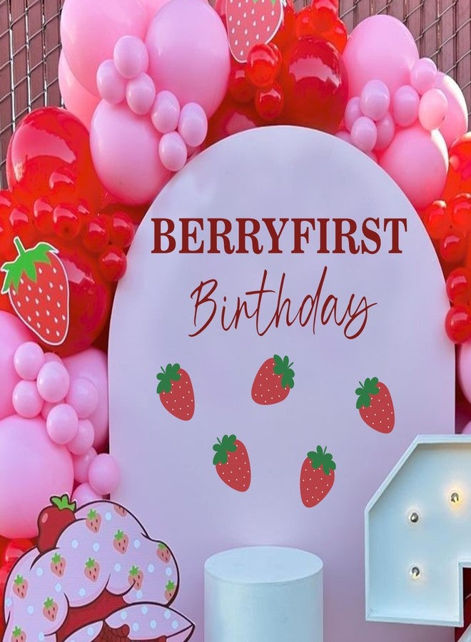 FUTNH Berry First Birthday Wall Decal for Balloons，Sweet One Birthday Party Sign for Girls，Strawberry First Birthday Wall Decal，Berry Themed 1st Birthday Backdrop Decal，Berry 1st Birthday Balloon Arch Sign - Image 1
